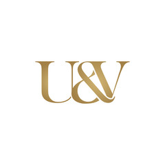 U&V Initial logo. Ampersand monogram logo