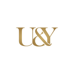 U&Y Initial logo. Ampersand monogram logo