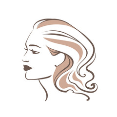 Female profile 1. Vector woman head
