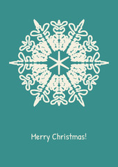 Abstract snowflake on color background. 