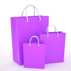 Paper Shopping Bags isolated on white