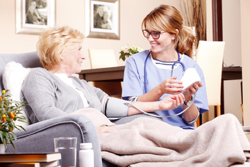 Checking blood pressure
