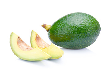 green avocados isolated on the white background