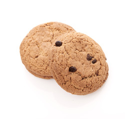 oat cookies on white background