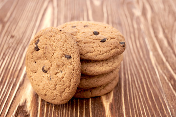 oat cookies on wooden table