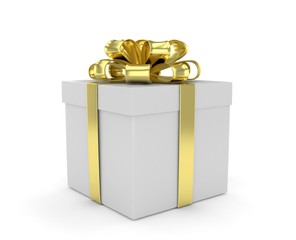 gift box with bows on white