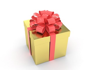 gift box with bows on white