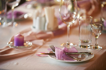 Wedding table setting for ceremonies