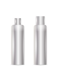 open and closed silver bottle