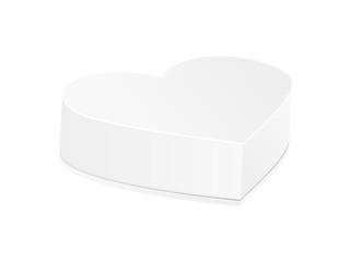 closed white blank heart box