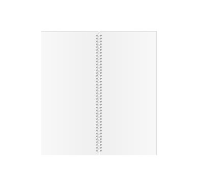 white blank spiral paper book on white background, isolated