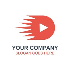 Video Play Start Button Icon Vector Logo