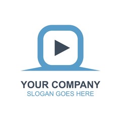 Naklejka premium Video Play Start Button Icon Vector Logo