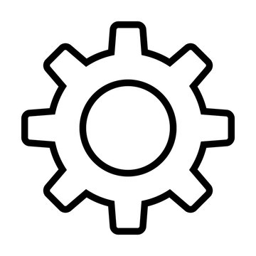 recommend clip art: Settings gear / line art icon for apps and websites
