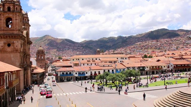 Historic Iglesia de la Compania in the Plaza de Armas of Cusco i