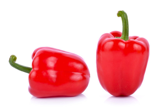 red pepper on white background