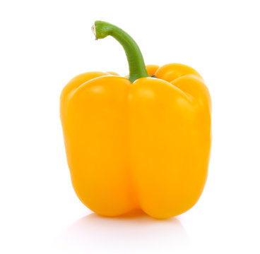 yellow pepper on white background