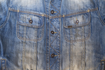 Detail of denim jeans jacket