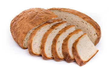 Romanian potato  bread, cut and sliced