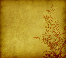 bamboo on old grunge paper texture background