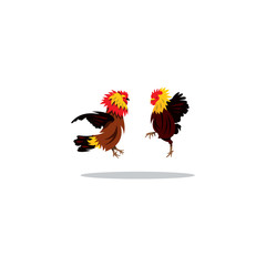 Cockfight. Vector Illustration.