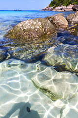 asia  the  kho tao bay isle white  beach    rocks   china sea