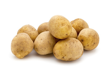Potato isolated on white background close up.
