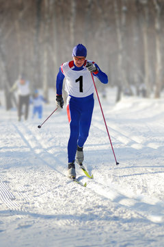 skier cross-country run race