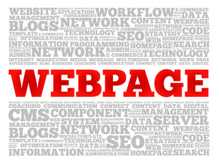 Webpage word cloud, business concept