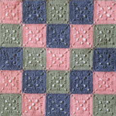 Abstract colorful texture knitted by a hook