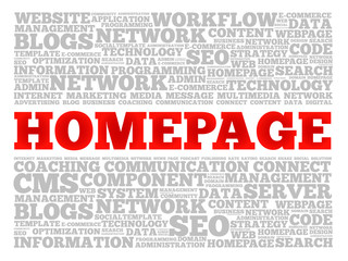 Homepage word cloud, business concept