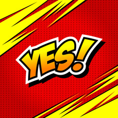 Yes! Comic Speech Bubble, Cartoon.