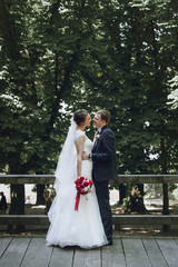 gorgeous happy luxury brunette bride and elegant stylish groom k