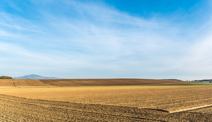 Fototapeta premium The campaign of Cortona between lines and colors of the cultivated land with wisdom