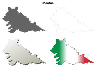Mantua blank detailed outline map set