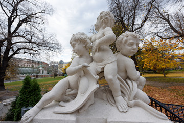 Obraz premium Child statue at Hofburg Palace, Vienna, Austria