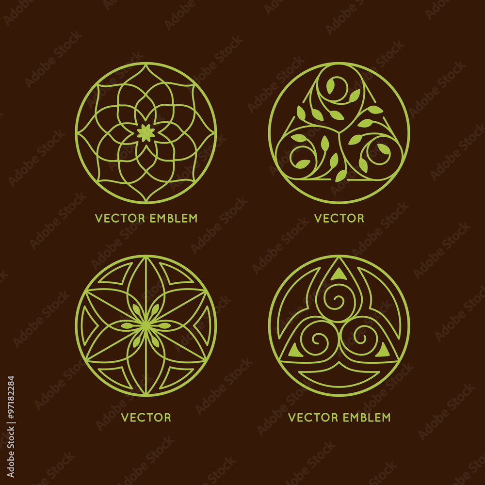 Poster vector set of logo design templates