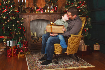 child received a gift from his father 
