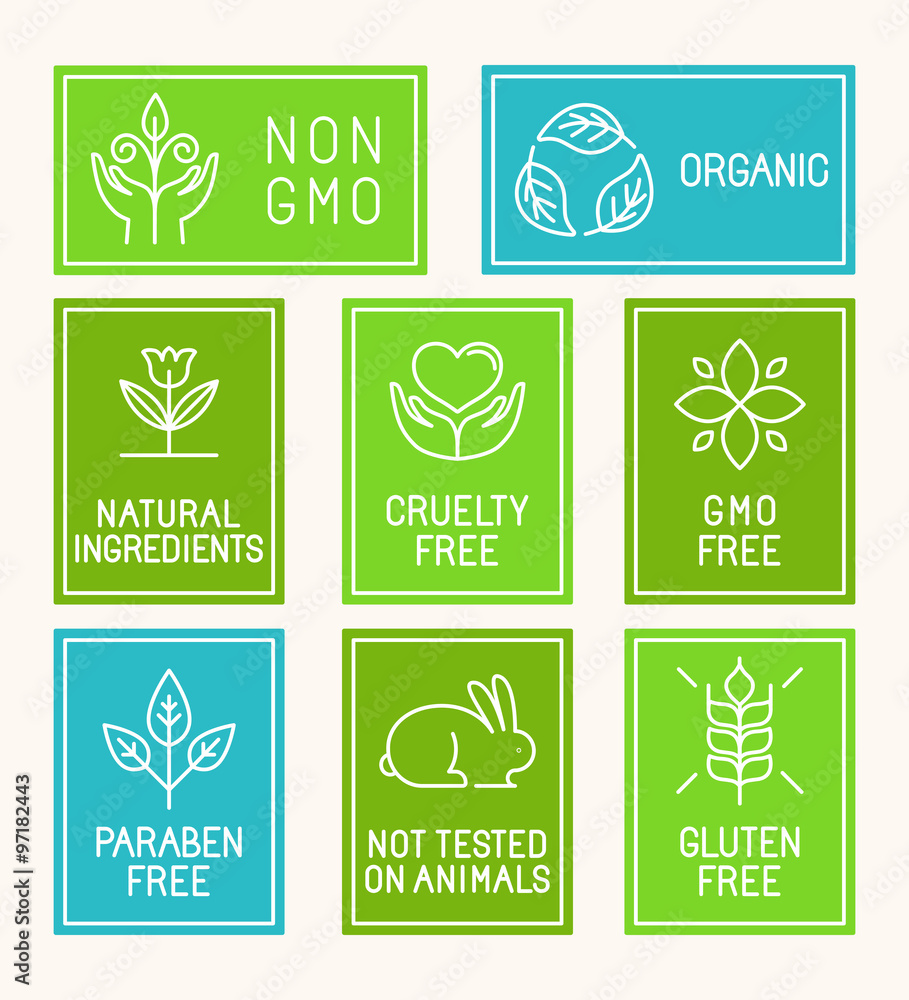 Poster vector set of design elements, icons and badges