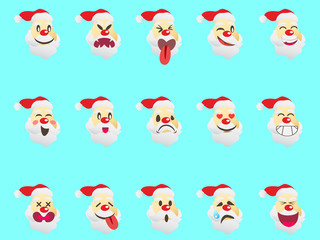funny santa expression face icons