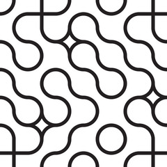 Obraz premium seamless pattern with circle wavy ornament
