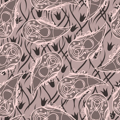 Paisley ornament. Abstract seamless pattern.