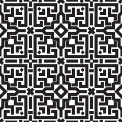 Abstract embroidery geometric seamless pattern