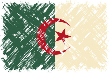 Algerian grunge flag. Vector illustration.