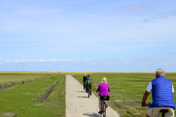 Fahrradfahrer an der Nordsee