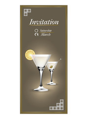 Invitation cards with a cocktail