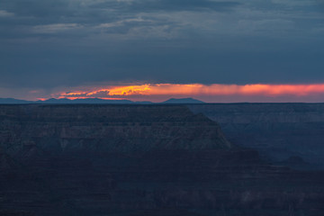 Sunset at the Grand Canyon in Arizona, USA