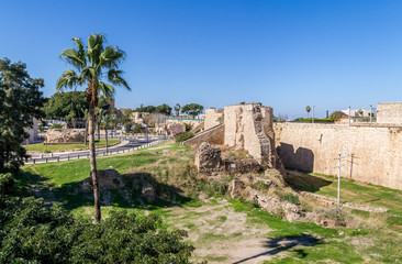 Part of fortress wall in Akko, Israel