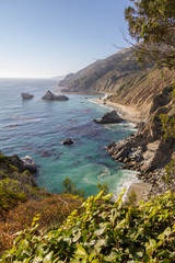 Fototapeta premium View on the ocean at Highway No 1, California