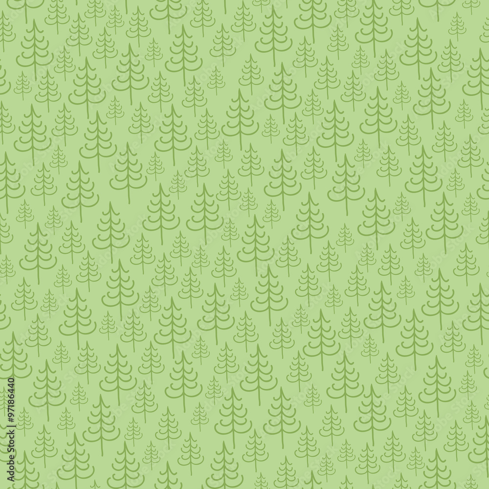 Poster seamless pattern with fir trees